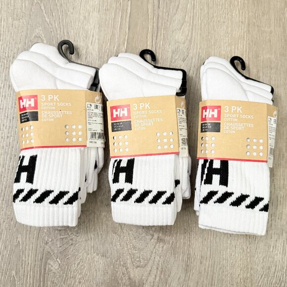 Helly Hansen Bundle of x3 (3 Pack) Cotton Sport‎ Socks White Size 4.5-5.5 US - Picture 1 of 4